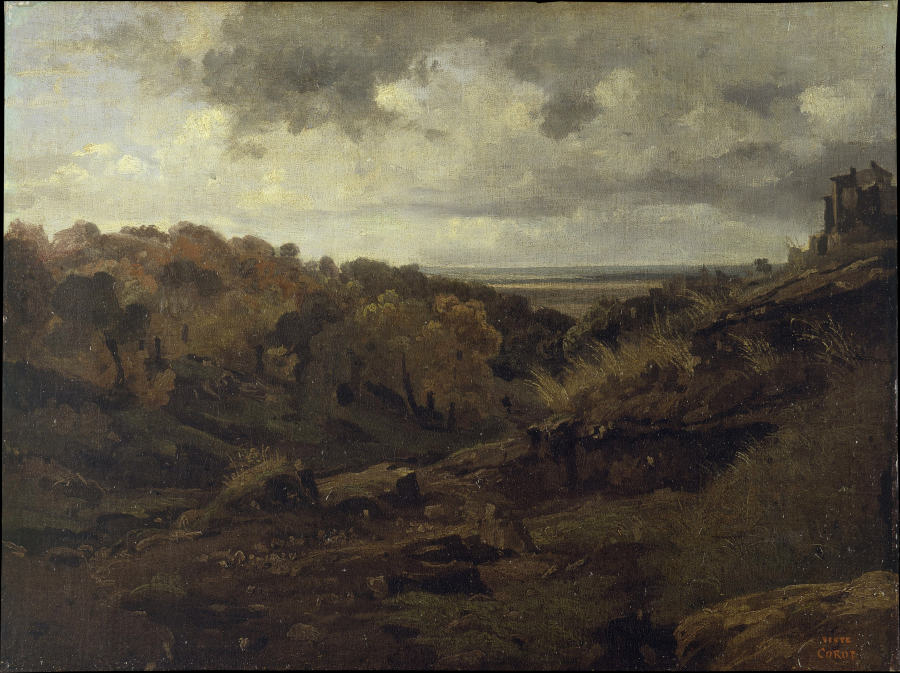 Italian Landscape near Marino in Autumn from Jean-Baptiste-Camille Corot