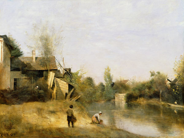 Riverbank at Mery sur Seine, Aube from Jean-Baptiste-Camille Corot