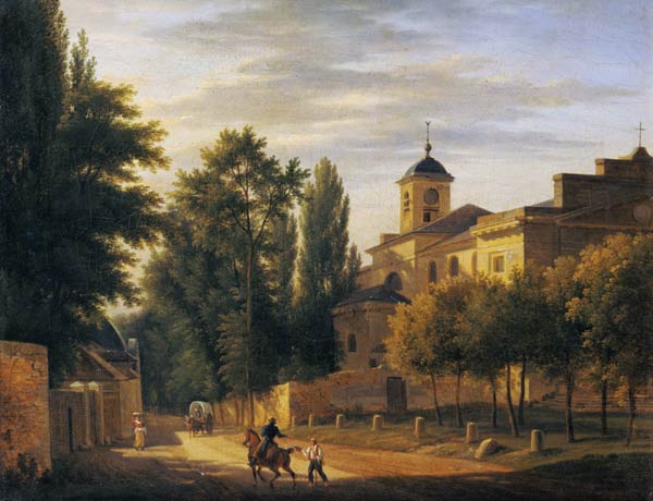 View of the Church of Ville d'Avray in c.1820 from Jean Baptiste Gabriel Langlace