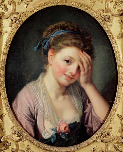 Young Girl with a Rose from Jean Baptiste Greuze