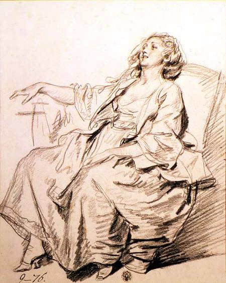 Young Woman Sitting in an Armchair from Jean Baptiste Greuze