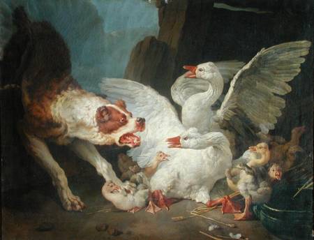 A Dog Attacking Geese from Jean-Baptiste Huet