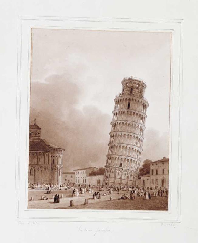 Der schiefe Turm von Pisa from Jean-Baptiste Isabey