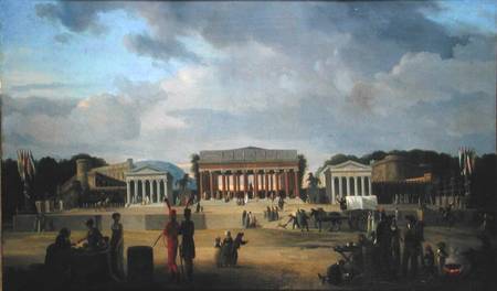 View of the Grand Theatre Constructed in the Place de la Concorde for the Fete de la Paix from Jean-Baptiste-Louis Cazin