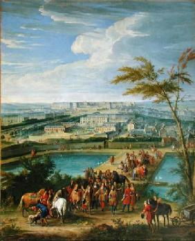 The Town and Chateau of Versailles from the Butte de Montboron, where Louis XIV (1638-1715) with Lou