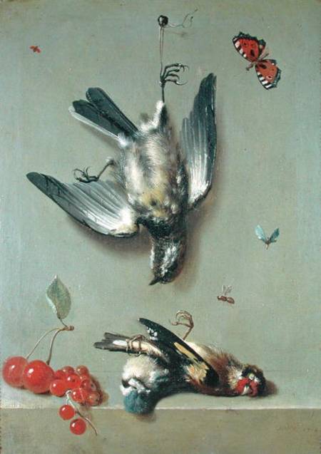 Still Life of Dead Birds and Cherries from Jean Baptiste Oudry