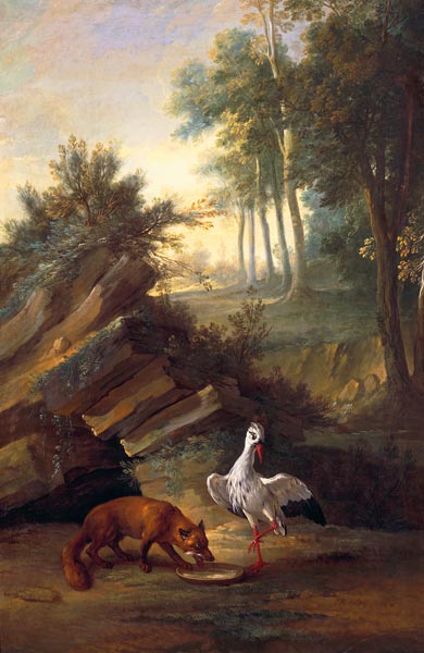 The Fox and the Stork from Jean Baptiste Oudry