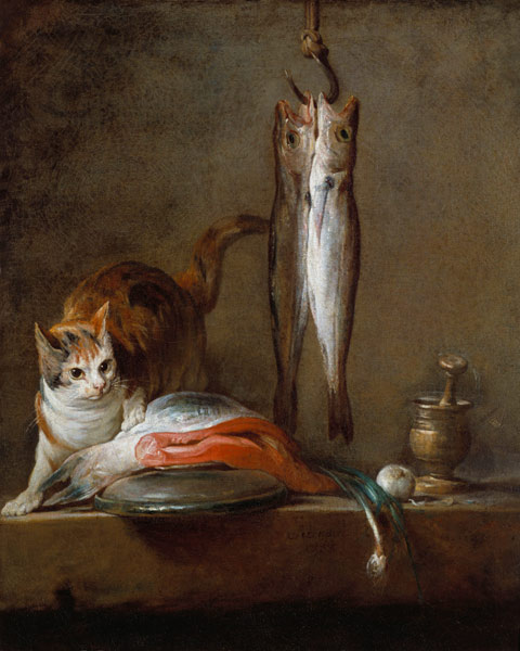 Still Life With Cat and Fish from Jean-Baptiste Siméon Chardin