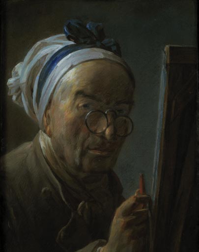 Autoportrait au chevalet (Selbstbildnis vor der Staffelei) from Jean-Baptiste Siméon Chardin