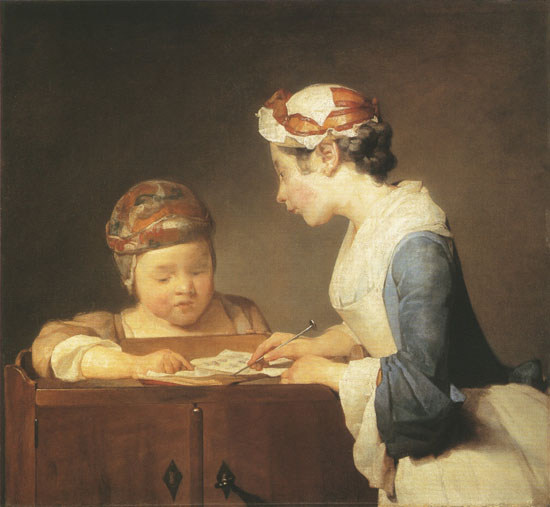 the small schoolmarm from Jean-Baptiste Siméon Chardin