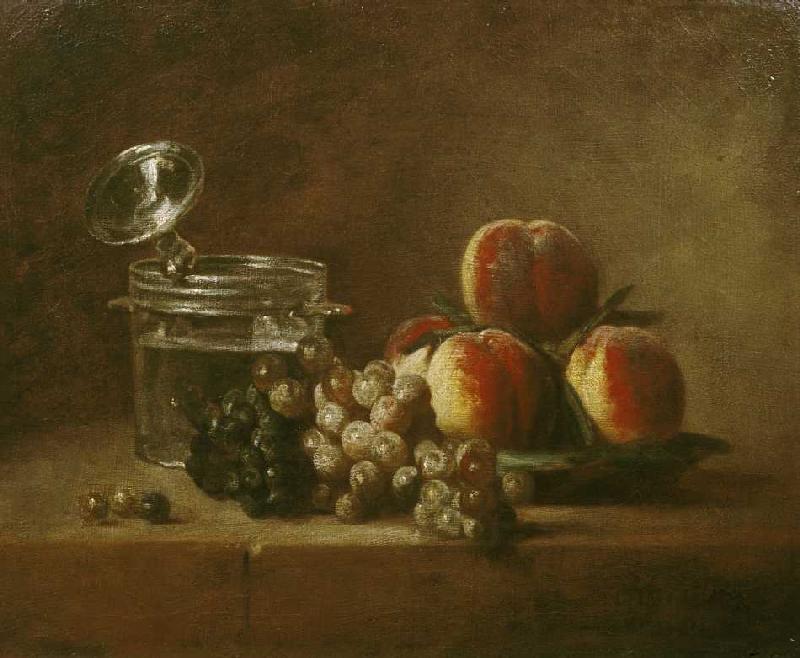 Fruit still life with lid jug from Jean-Baptiste Siméon Chardin