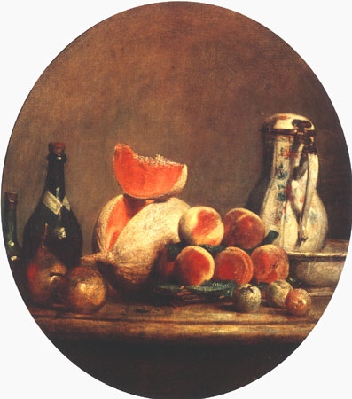 The cut melon from Jean-Baptiste Siméon Chardin