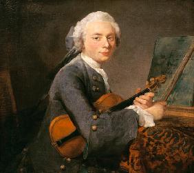 Portrait of the Charles Godefroy with violin