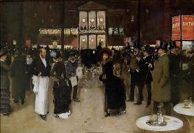 The Boulevard at Night, in front of the Theatre des Varietes, c.1883 (oil on canvas)