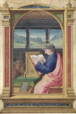 St. Luke Writing, from a Book of Hours (vellum) from Jean Bourdichon