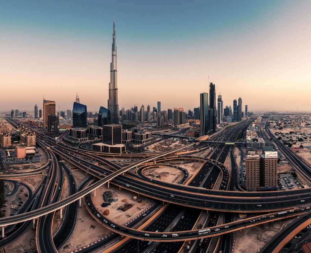 Dubai Skyline Panorama from Jean Claude Castor