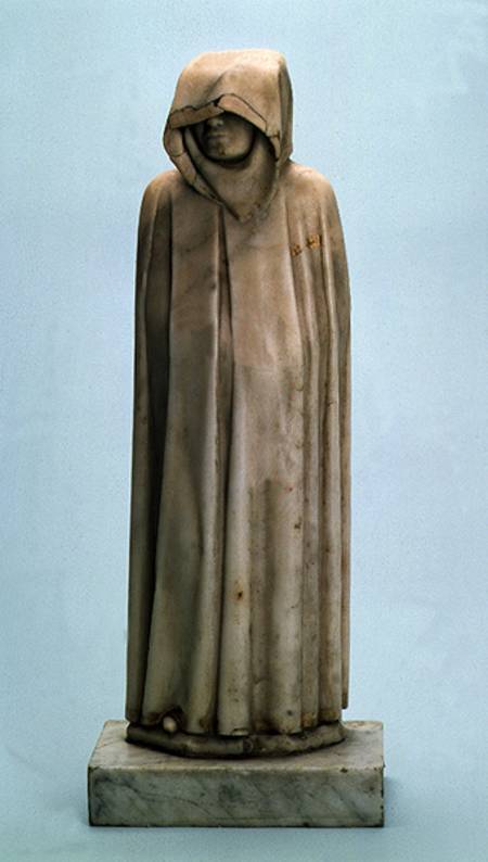 Mourner sculpture from the tomb of Duc Jean de Berry (1330-1416) from Jean  de Cambrai