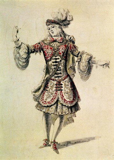 Costume design for a male dancer, c.1681 from Jean Derain