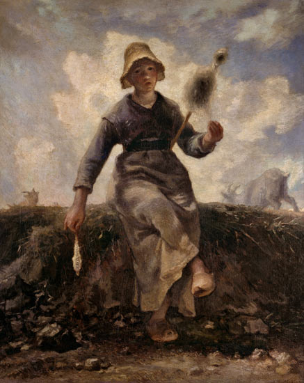 Spinning shepherdess (La fileuse) from Jean-François Millet