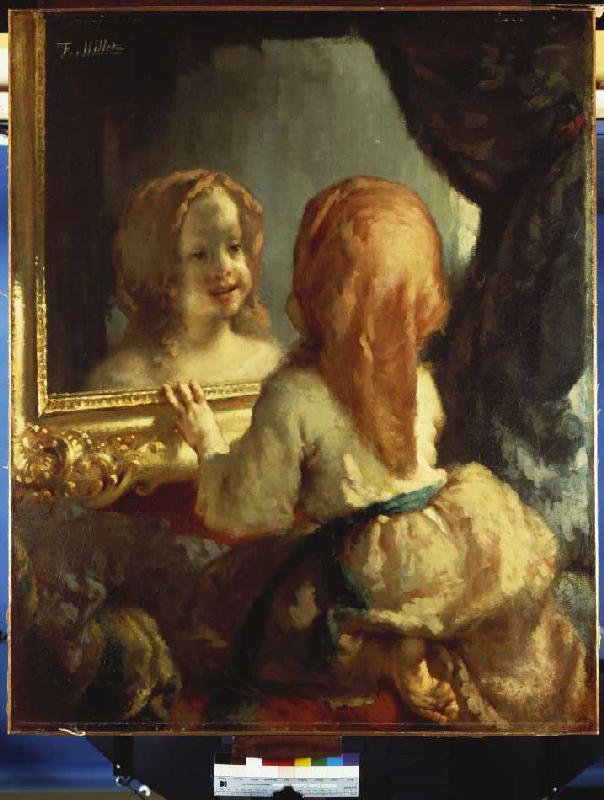 Antoinette Herbert looks at himself in the mirror from Jean-François Millet