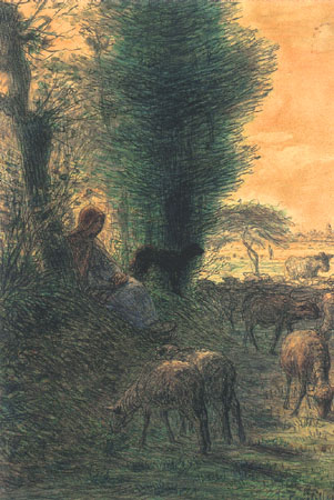 Having a rest in the shade from Jean-François Millet