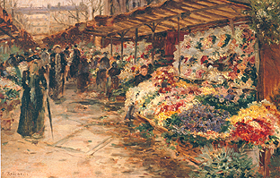 Flower market from Jean François Raffaelli