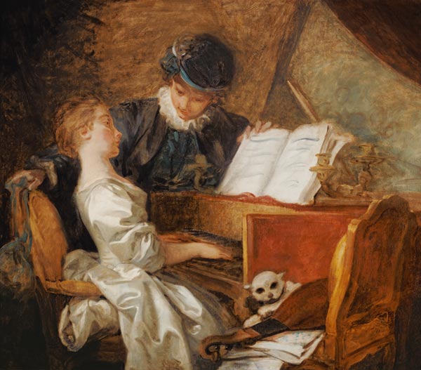 The piano lesson from Jean Honoré Fragonard