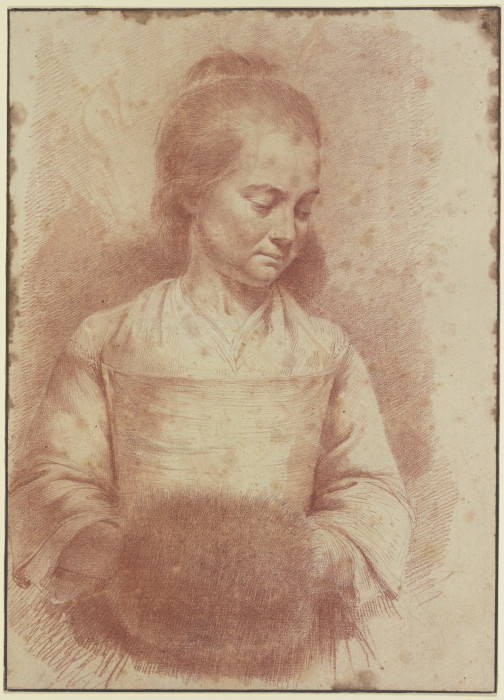 Half-Length Figure of a Young Woman with a Muff from Jean Jacques de Boissieu