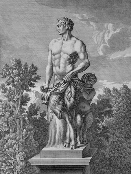 Statue of a Satyr at Versailles, 1675, from 'Vues et Plans de Versailles' from Jean Lepautre