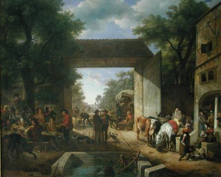 A Market at the Gates of an Inn from Jean Louis De Marne