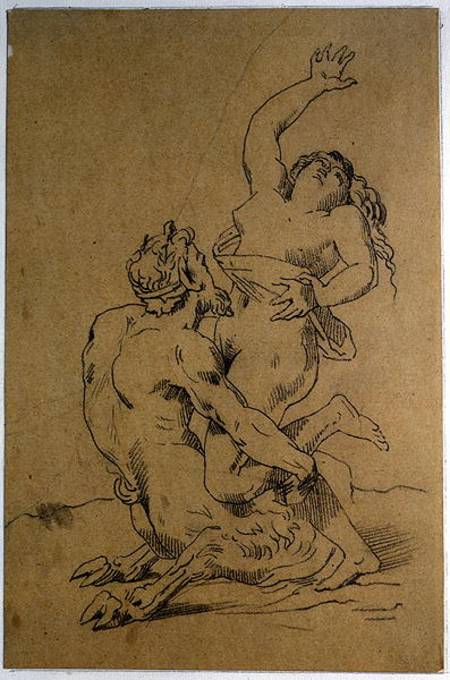 Nymph and Satyr from Jean Louis Théodore Géricault