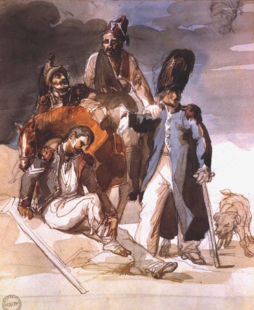 Wounded soldiers on the pillion from Russia from Jean Louis Théodore Géricault