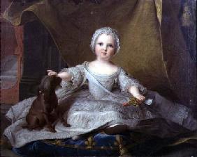 Portrait of Marie-Zephyrine (1750-55) of France with her Dog