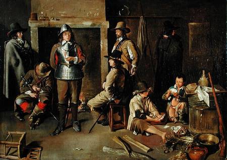 Soldiers at Rest in an Inn from Jean Michelin