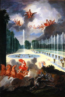 The Groves of Versailles. View of the Dragon Pool and the Pool of Neptune, with Apollo slaying Pytho from Jean the Younger Cotelle