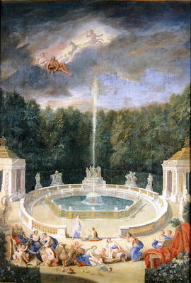 The Groves of Versailles. View of the Grove of Domes with nymphs decorating the chariot of Apollo wi from Jean the Younger Cotelle