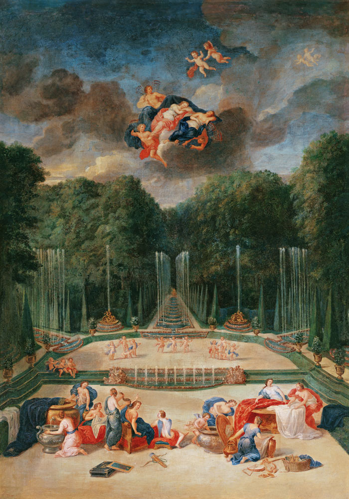 The Groves of Versailles. View of the Theatre of Water with Nymphs waiting to receive Psyche (oil on from Jean the Younger Cotelle