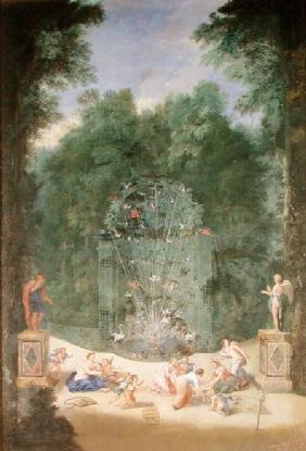 The Groves of Versailles: View of the Entrance to the Maze with Birds, Nymphs and Cherubs