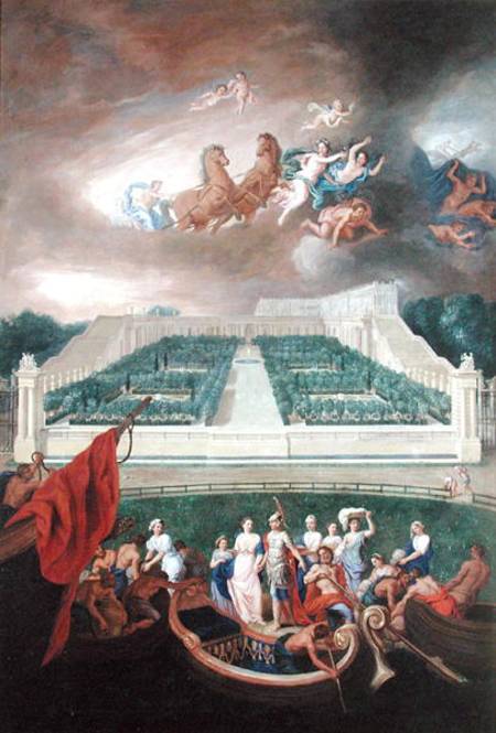 View of the Orangerie and the Chateau de Versailles with the Abduction of Helen from Jean the Younger Cotelle