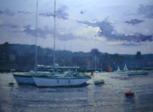 Salcombe - Moored Yachts, Late Afternoon from Jennifer Wright
