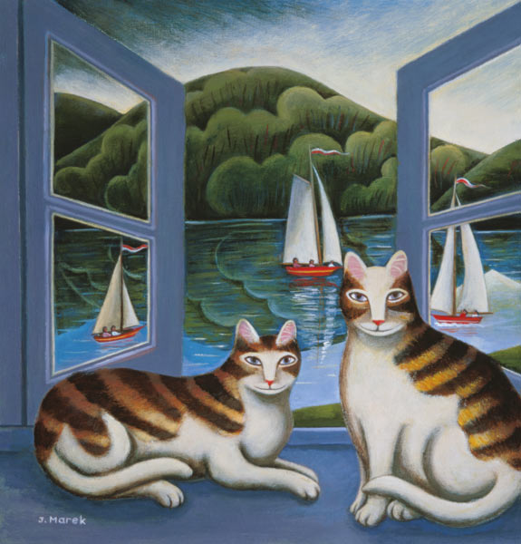 Bonny and Clyde (oil on board)  from Jerzy  Marek