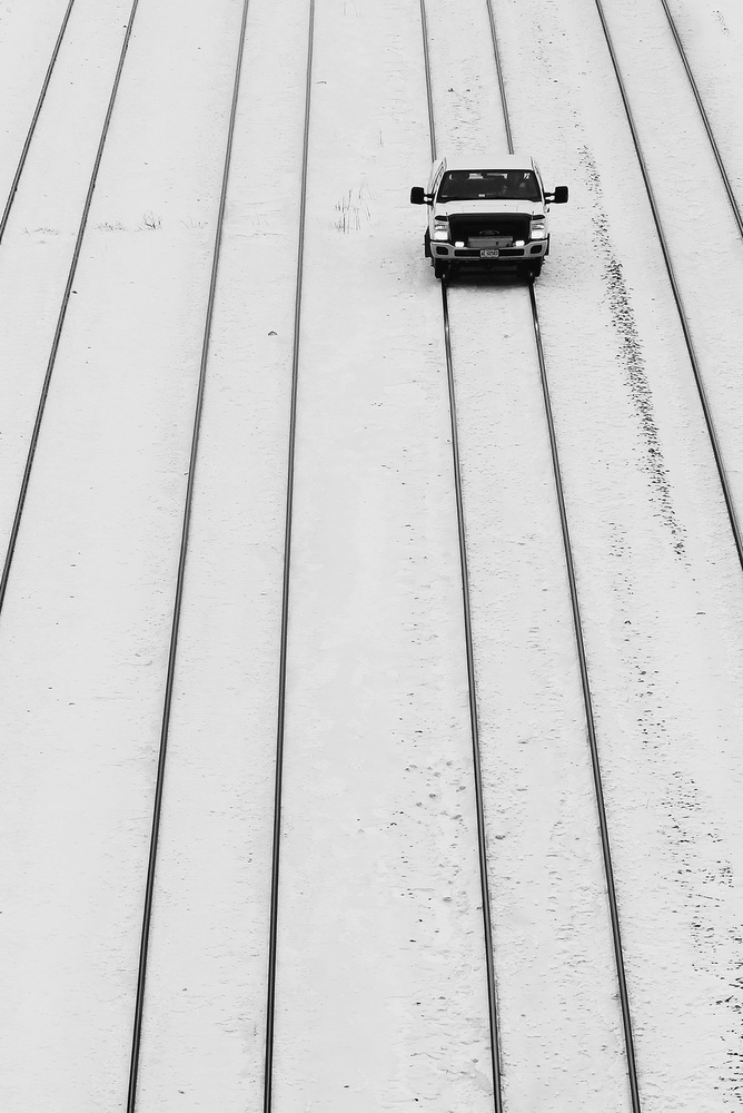 Railroad truck in the snow from Jian Wang
