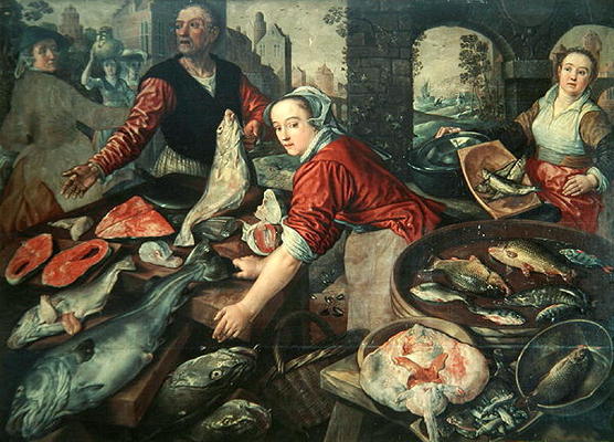 The Fish Market (oil on canvas) from Joachim Bueckelaer