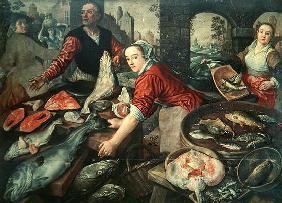 The Fish Market (oil on canvas)