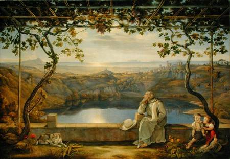 A Monk on a Terrace at the Nemi Lake from Joachim Faber