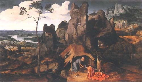 The sacred Hieronymus in the desert from Joachim Patinir