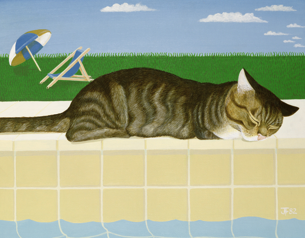 Tabby cat by a pool from Joan Freestone