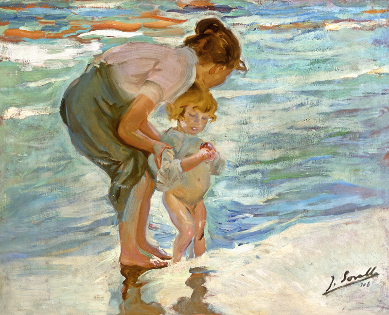 Mother and child on the beach. from Joaquin Sorolla