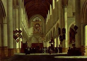 Inside of the great St. Bavo church in Haarlem from Job Adriaensz Berckheyde