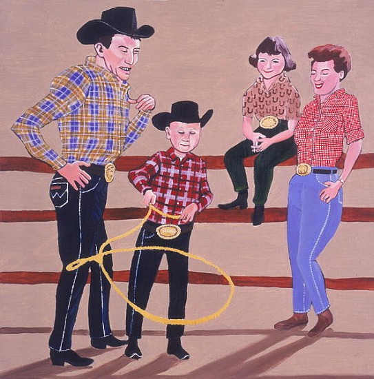 Cowboy Family, 2001 (oil & acrylic on panel)  from Joe Heaps  Nelson